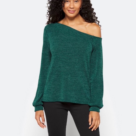 NWT Kaileigh Teal Off-Shoulder Sweater XL - Picture 4 of 8
